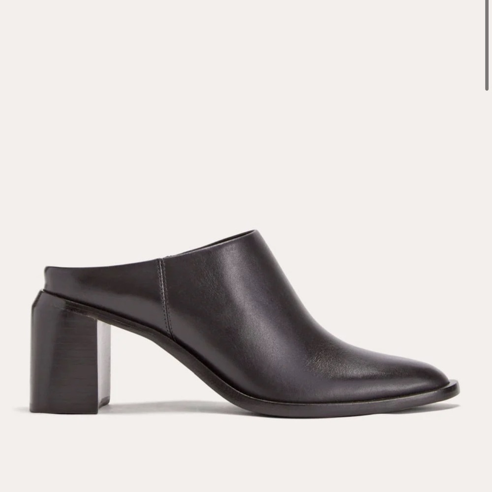 Everlane Black Leather The Outlaw Mule Slide Heel in Size 7.5 - Picture 2 of 15